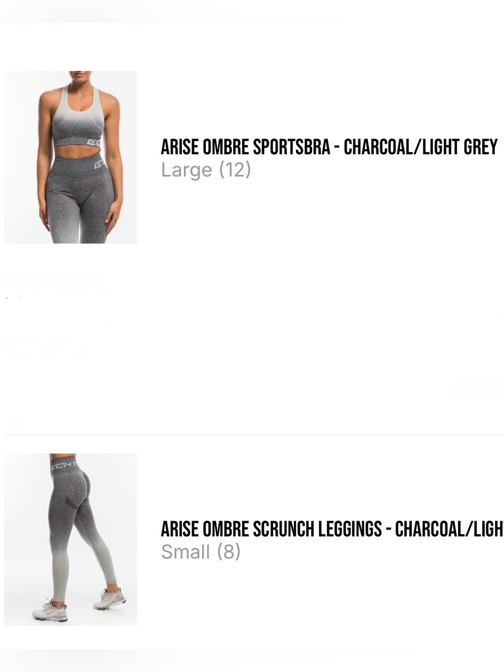 ECHT Arise Ombré Workout Set - Gray